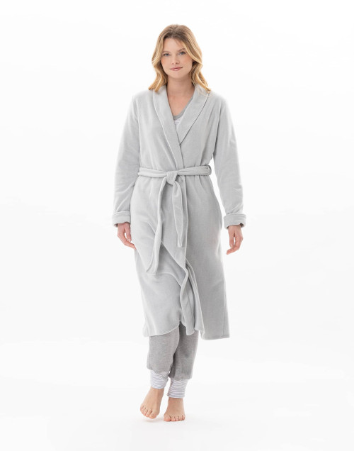 Microfleece dressing gown FLOCON Grey China