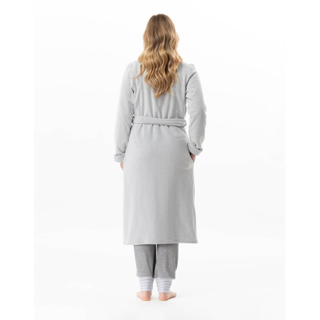 Microfleece dressing gown FLOCON Grey China | Lingerie le Chat