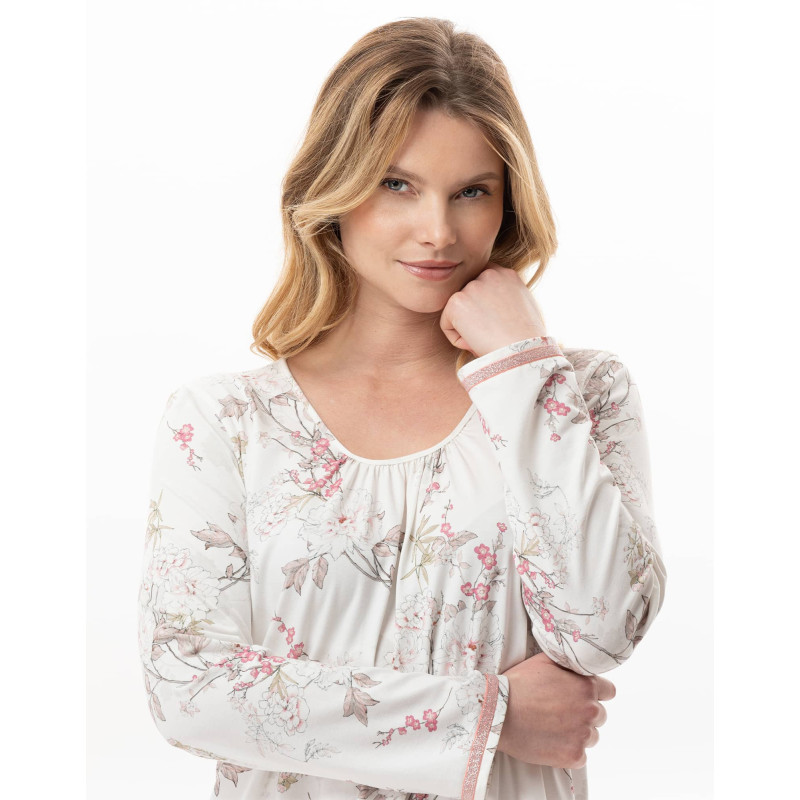 Chemise de nuit en coton modal KELLY Multicolore | Lingerie le Chat