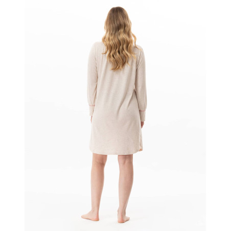 Chemise de nuit en coton modal KELLY Beige Chine | Lingerie le Chat