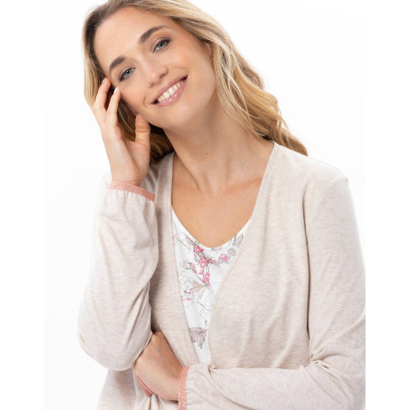 Pyjama en coton modal KELLY Beige Chine | Lingerie le Chat