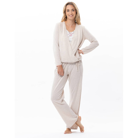 Modal cotton pyjamas KELLY Beige China | Lingerie le Chat