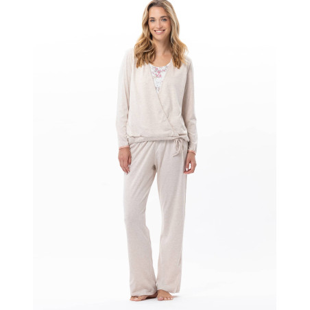 Pyjama en coton modal KELLY Beige Chine | Lingerie le Chat
