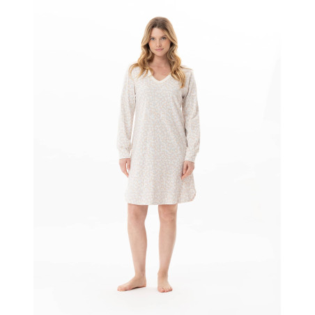 Chemise de nuit en coton LINETTE Multicolore | Lingerie le Chat
