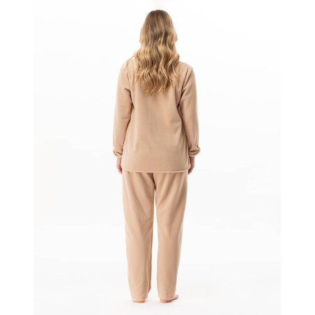 Ensemble homewear en micropolaire LINETTE Caramel | Lingerie le Chat