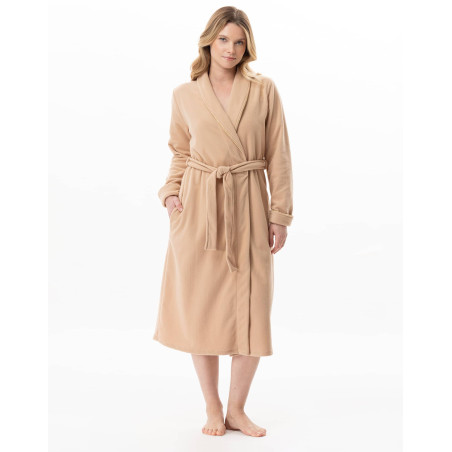Peignoir en micropolaire LINETTE Caramel | Lingerie le Chat