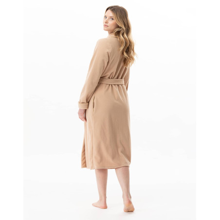 Peignoir en micropolaire LINETTE Caramel | Lingerie le Chat