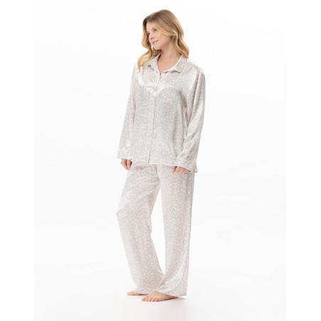 Viscose button-down pyjamas LINETTE Multicolor | Lingerie le Chat