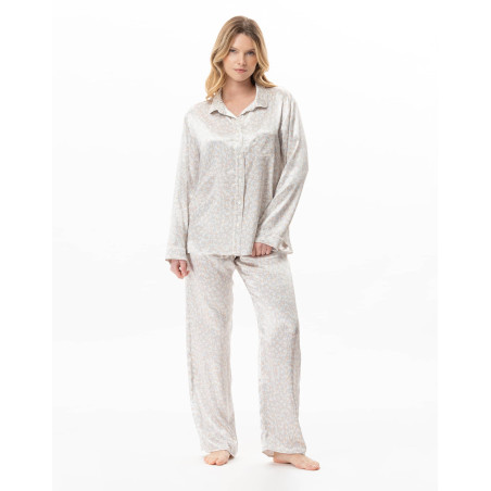 Viscose button-down pyjamas LINETTE Multicolor | Lingerie le Chat