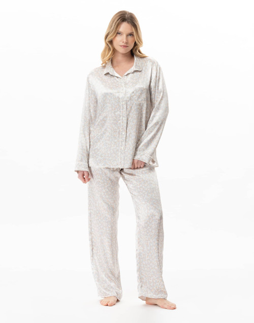Viscose button-down pyjamas LINETTE Multicolor | Lingerie le Chat