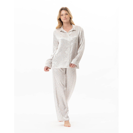 Viscose button-down pyjamas LINETTE Multicolor | Lingerie le Chat