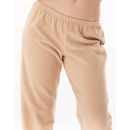 Microfleece button-down pyjamas LINETTE Caramel | Lingerie le Chat