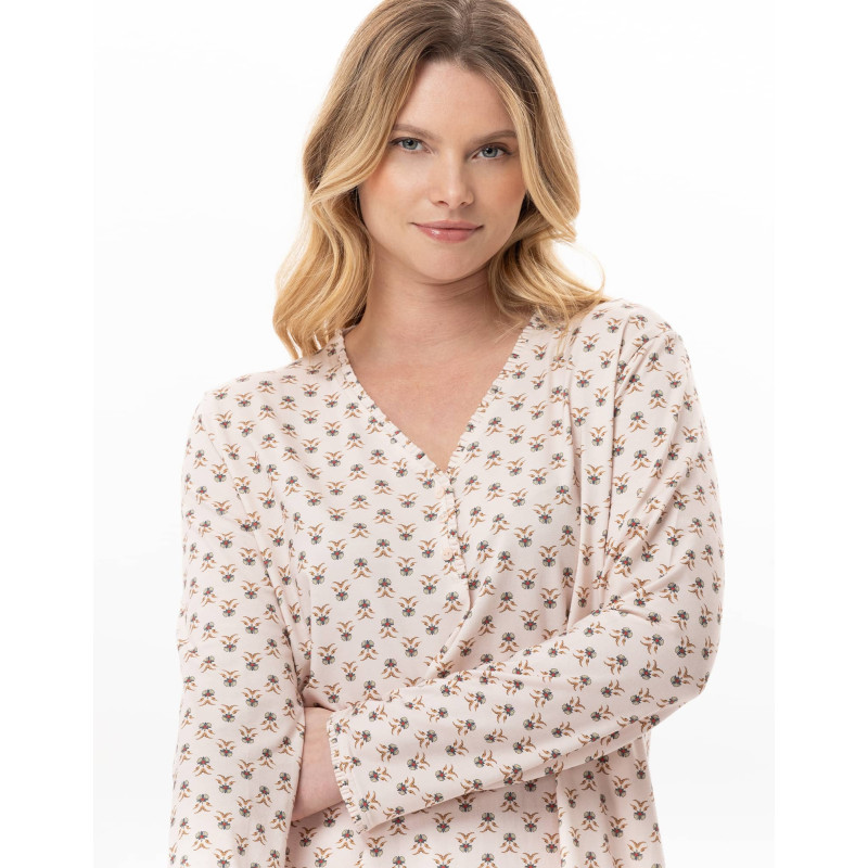 Chemise de nuit en coton modal TEA TIME Multicolore | Lingerie le Chat Chemise de nuit en coton modal TEA TIME Multicolore | Lingerie le Chat