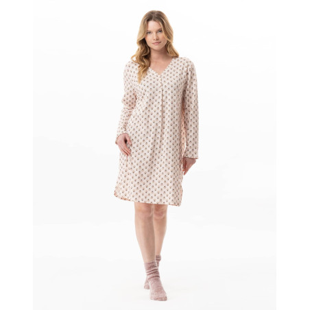 Chemise de nuit en coton modal TEA TIME Multicolore | Lingerie le Chat