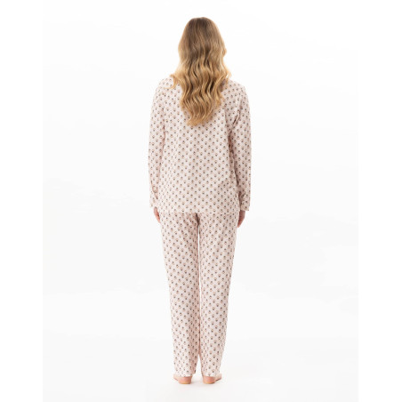 Modal cotton button-down pyjamas TEA TIME Multicolor | Lingerie le Chat
