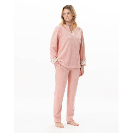 Pyjama en velours TEA TIME Rose | Lingerie le Chat