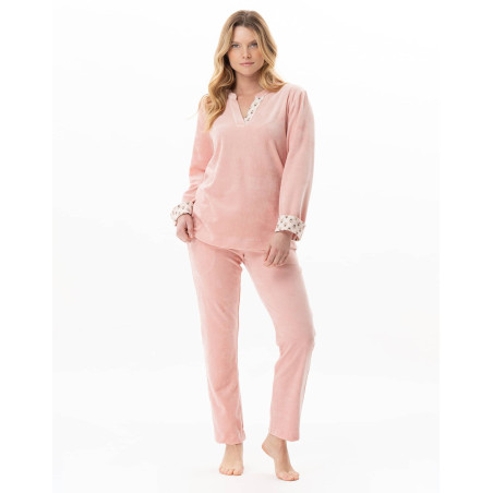 Pyjama en velours TEA TIME Rose | Lingerie le Chat