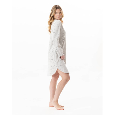 Chemise de nuit en coton LUNA Gris Chine | Lingerie le Chat