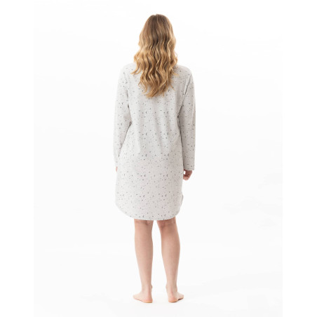 Chemise de nuit en coton LUNA Gris Chine | Lingerie le Chat