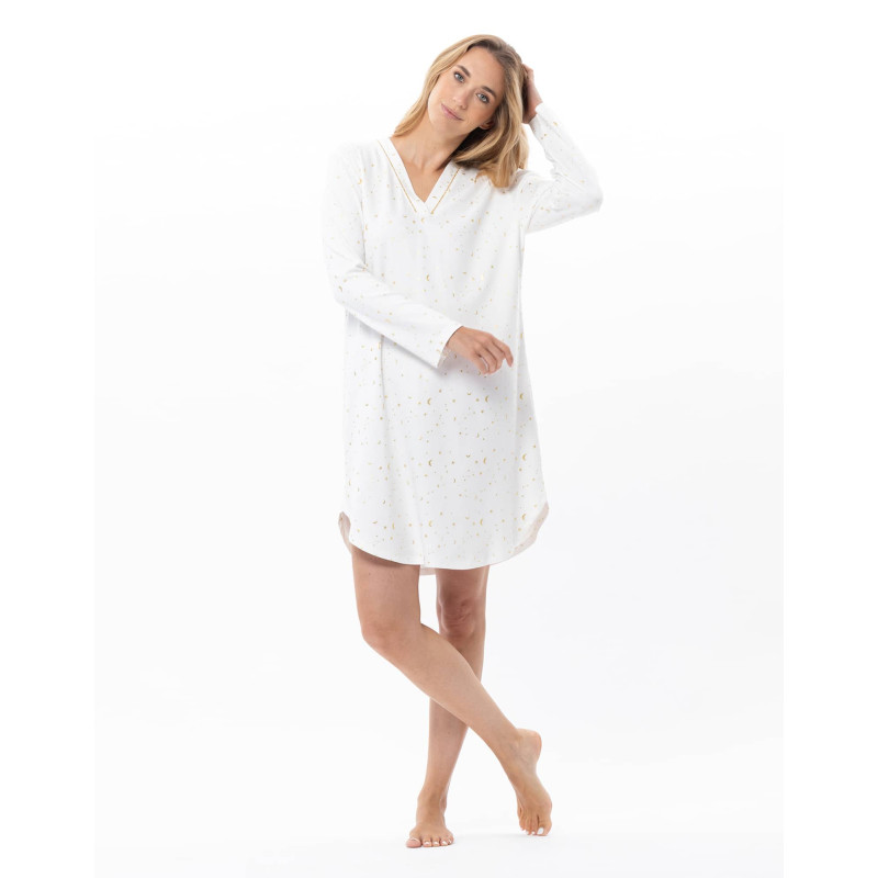 Cotton nightdress LUNA Ecru | Lingerie le Chat