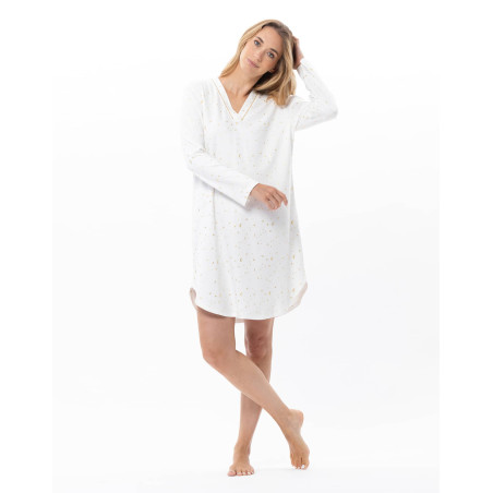 Cotton nightdress LUNA Ecru | Lingerie le Chat