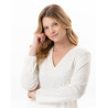 Chemise de nuit longue en coton LUNA Ecru