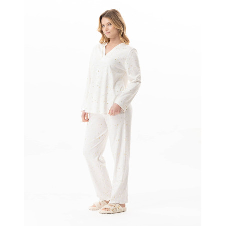 Pyjama en coton LUNA Ecru | Lingerie le Chat