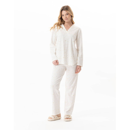 Pyjama en coton LUNA Ecru | Lingerie le Chat