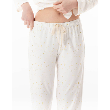 Pyjama en coton LUNA Ecru | Lingerie le Chat