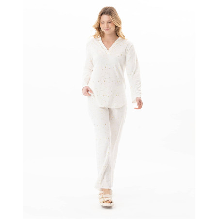 Pyjama en coton LUNA Ecru | Lingerie le Chat