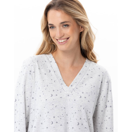 Pyjama en coton LUNA Gris Chine | Lingerie le Chat