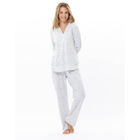 Pyjama en coton LUNA Gris Chine | Lingerie le Chat