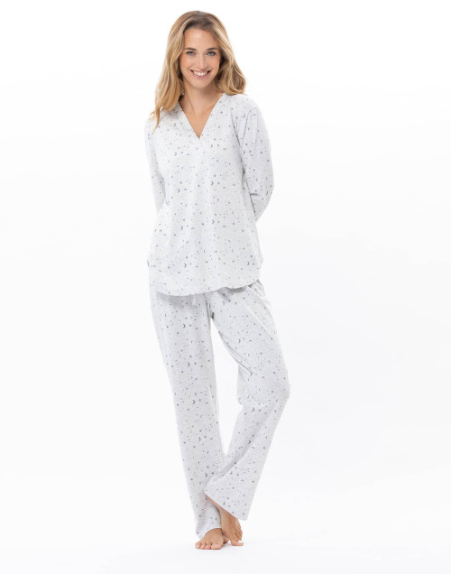 Pyjama en coton LUNA Gris Chine | Lingerie le Chat