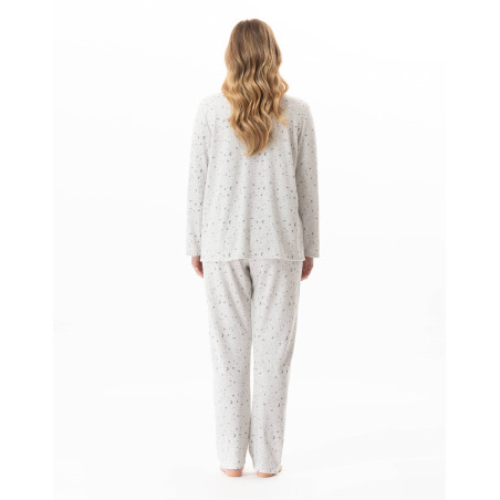 Cotton button-down pyjamas LUNA Grey China | Lingerie le Chat