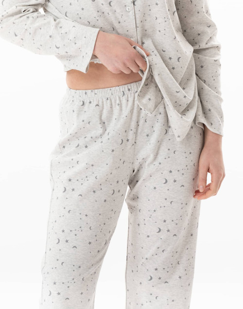 Pyjama boutonné en coton LUNA Gris Chine
