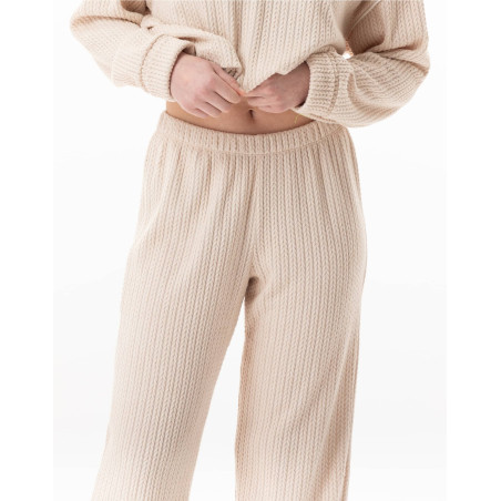 Ensemble homewear en maille tricot SHETLAND Beige | Lingerie le Chat