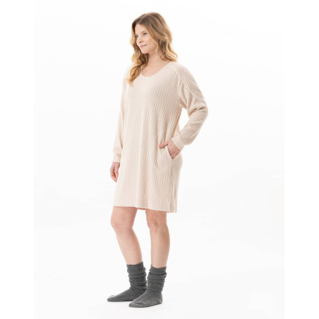 Robe en maille tricot SHETLAND Beige | Lingerie le Chat