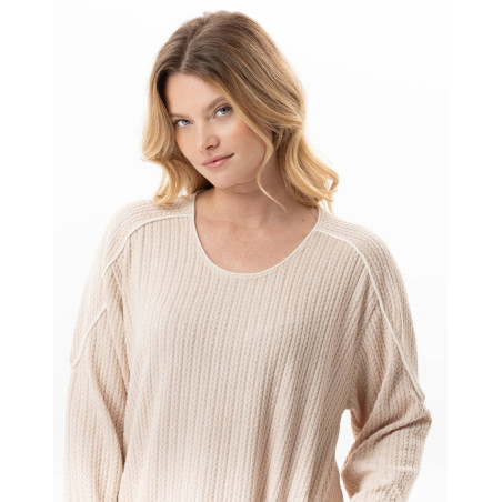 Robe en maille tricot SHETLAND Beige | Lingerie le Chat