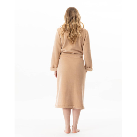 Peignoir en peluche flanelle MONTAUK Beige | Lingerie le Chat