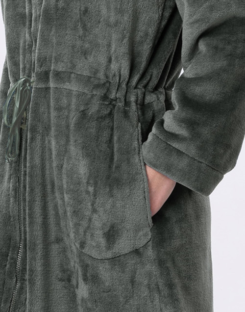 Veste zippée en peluche flanelle ESSENTIEL Lichen | Lingerie le Chat
