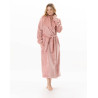 Peignoir croisé long en peluche flanelle ESSENTIEL Blush