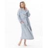 Peignoir croisé long en peluche flanelle ESSENTIEL Ciel