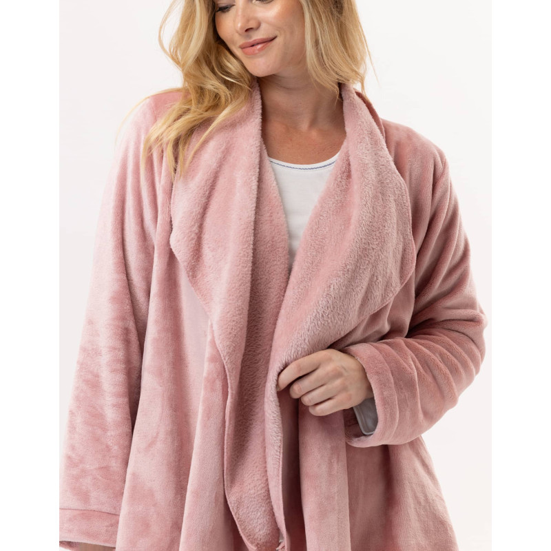 Veste courte en peluche flanelle ESSENTIEL Blush | Lingerie le Chat
