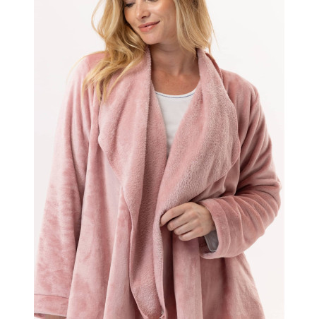 Short plush flannel jacket ESSENTIEL Blush | Lingerie le Chat