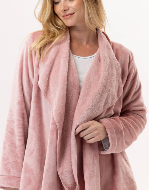 Short plush flannel jacket ESSENTIEL Blush | Lingerie le Chat