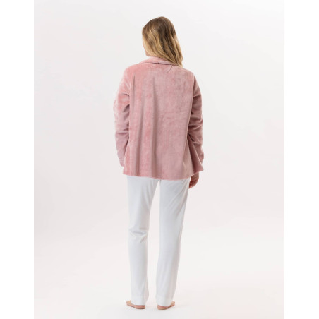 Short plush flannel jacket ESSENTIEL Blush | Lingerie le Chat