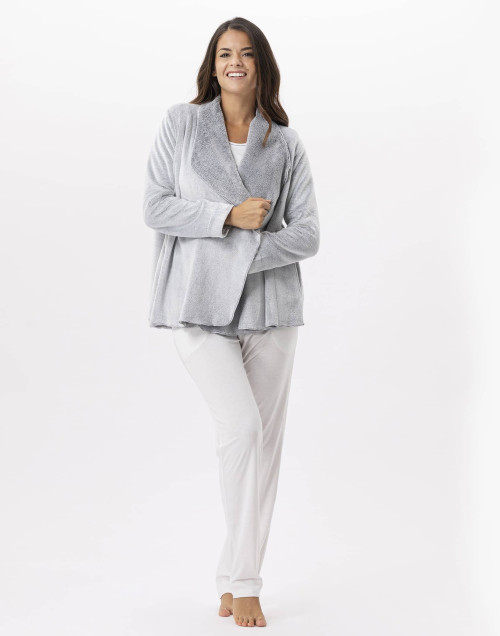Short plush flannel jacket ESSENTIEL Grey