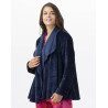 Veste courte en peluche flanelle ESSENTIEL Marine