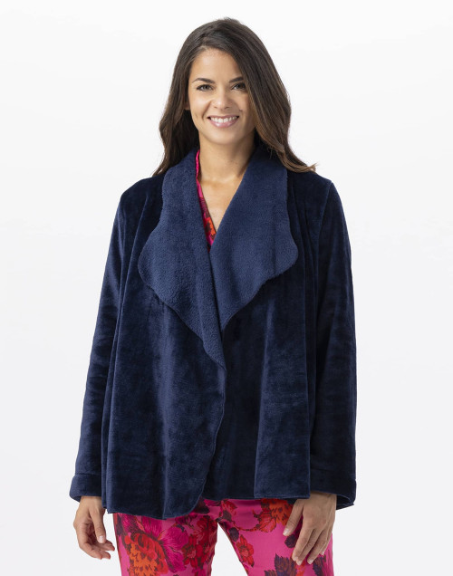 Short plush flannel jacket ESSENTIEL Navy Blue