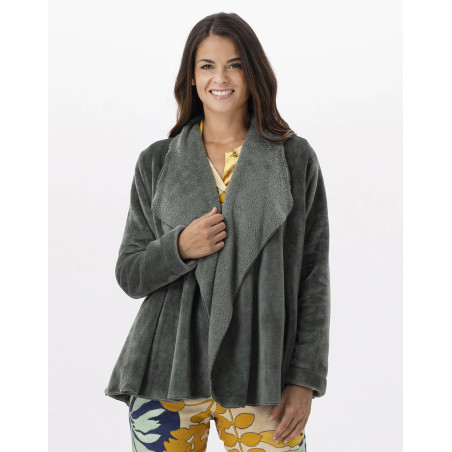Short plush flannel jacket ESSENTIEL Lichen | Lingerie le Chat